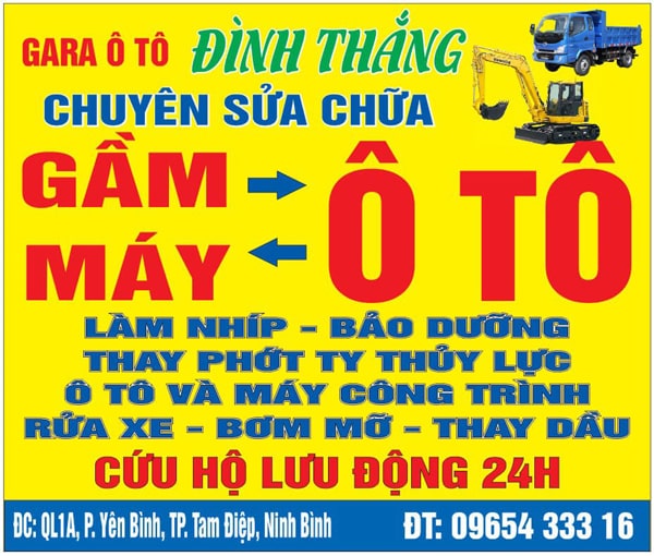 Số điện thoại cứu hộ ô tô tại Tam Điệp - Ninh Bình